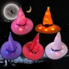 Halloween Chapeau de Sorci&egrave;re Rougeoyant Led Magicien