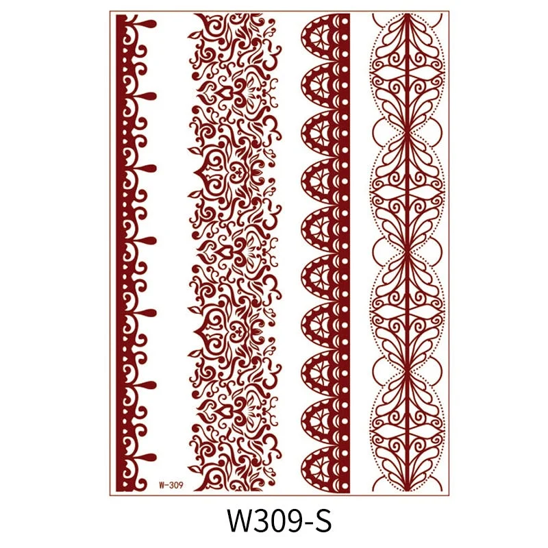 Waterproof Temporary Tattoo Sticker Chest Lace Henna Mandala wedding Flash Tattoos Flower Body Art Arm Fake Tatoo Women Men