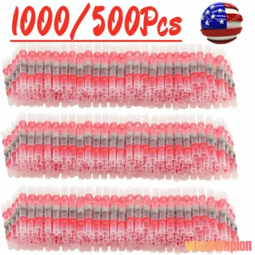 pornhint Pornhint 1000/500Pcs Waterproof Wire Connectors Heat Shrink Solder Sleeve Butt Terminals New