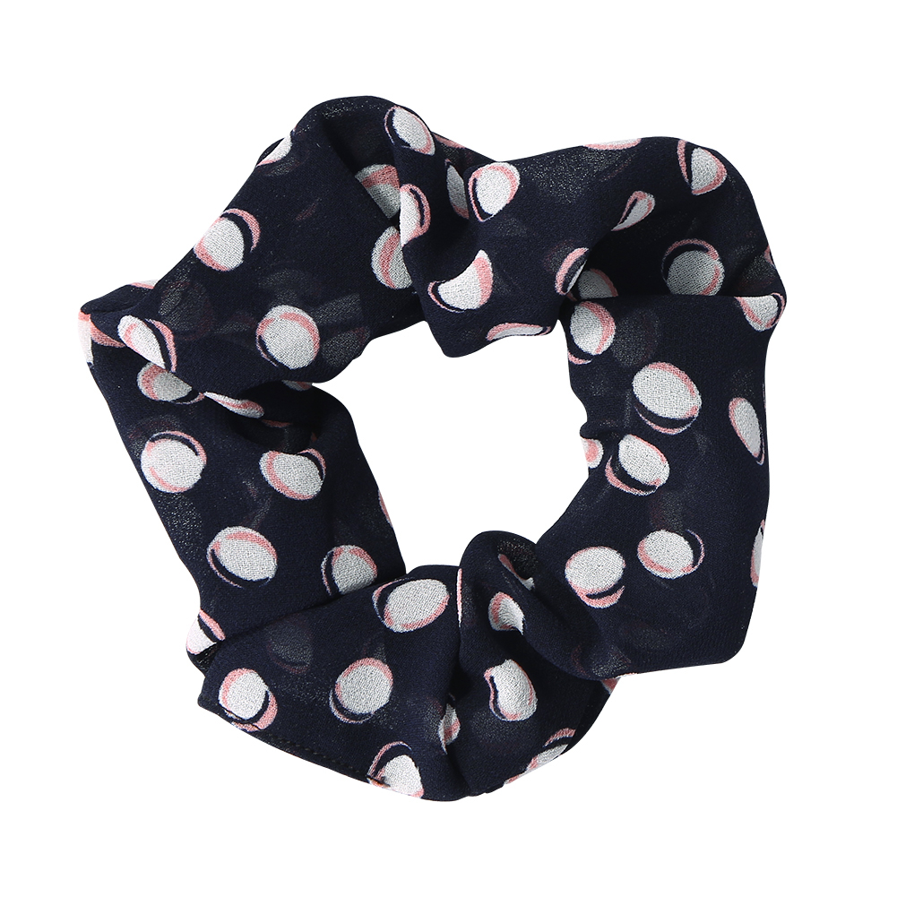 

Women Printed Scrunchies Chiffon Elastic Ponytail Holder Hair Rope Headwear, Dark blue, 501 Original