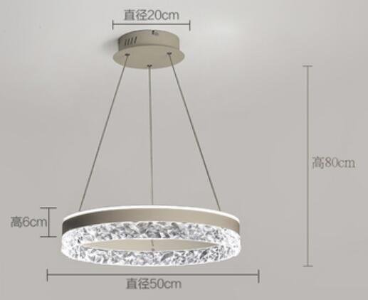 New simple round LED dimming chandelier Living room kitchen bedroom home high quality decorative crystal chandelier