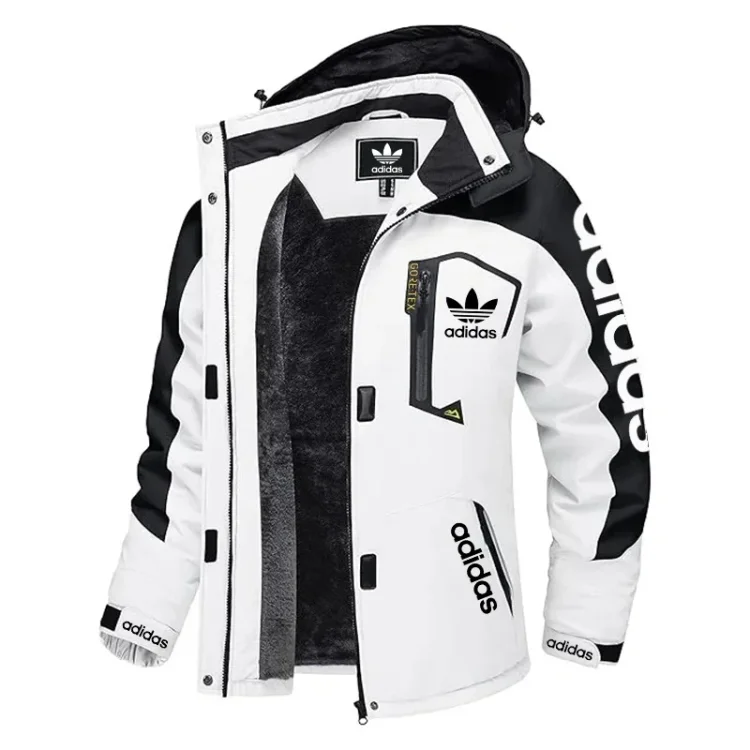 Pánská nepromokavá a větruodolná izolovaná bunda Adidas s kapucí