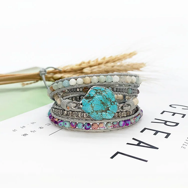 Romantic Turquoise Goddess Wrap Bracelet
