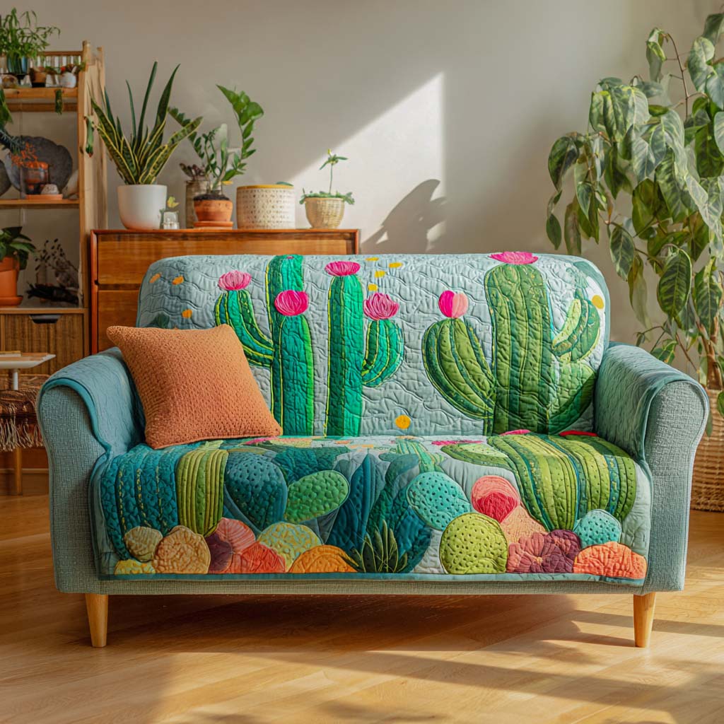Desert Bloom Quilted Sofa Cover NCU0XD1294 everthome
