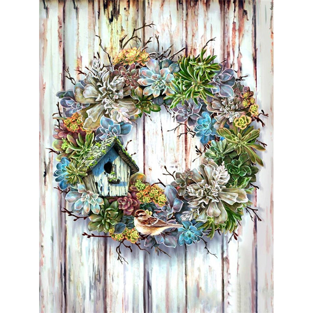

Succulent Plants Wreath - Square Drill Diamond Painting - 30*40CM, 501 Original
