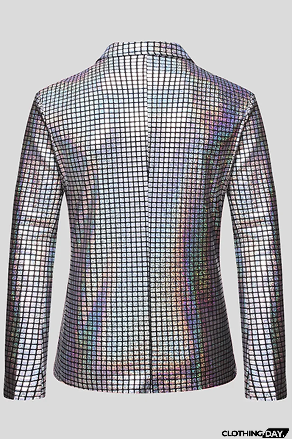 Gold Fashion Street Plaid Bronzing Split Joint Buckle Turn-back Collar Outerwear