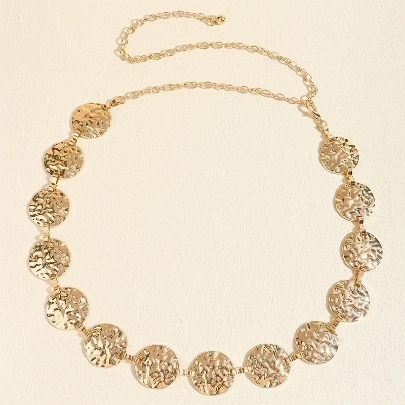 Elegant Minimalist Round Alloy Women’s Chain Belts