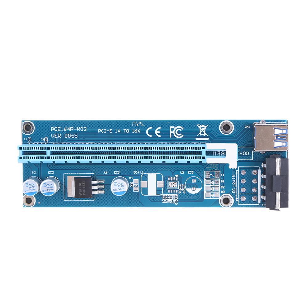 

USB 3.0 PCI-E Express 1x to16x Extender Riser Card Adapter SATA 4PIN Power, 501 Original