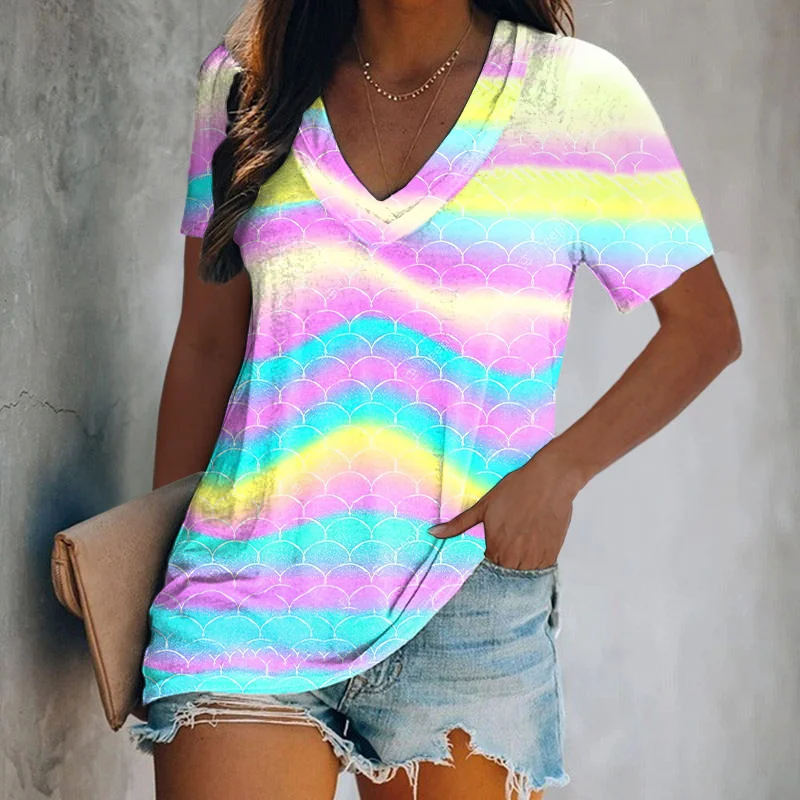 Tie Dye Wave Colorful Graphic Tees