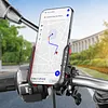 Cooling Motorcycle Phone Mount with USB/TYPE-C Charging Port Motorcycle Phone Holder 360 Rotation Cellphone Cradle Adjustable for 5.4-7.8 Inch Smartphone (Handlebar)