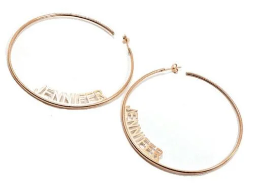Personalized Name Hoop Earrings Circle Hoops Gifts for Her