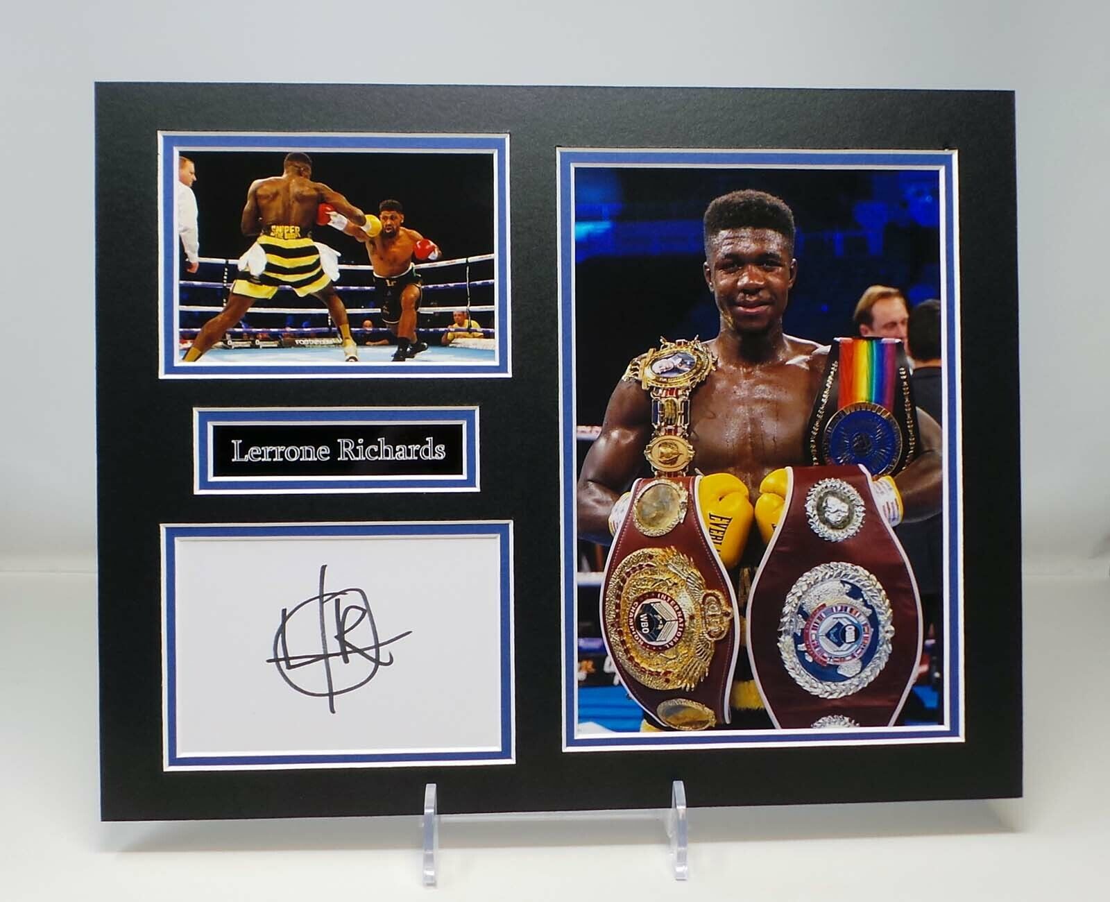 Lerrone RICHARDS Signed Mounted Photo Poster painting Display AFTAL RD COA Champion Boxer