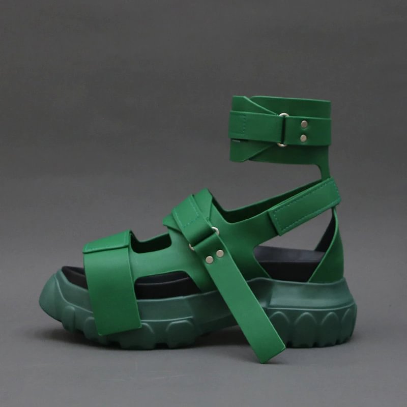 Yyvonne High Tops Summer Sandals Women Platform Creepers 6CM Heel Wedge Shoes Woman Ankle Strap Sandalias Mujer Sneakers