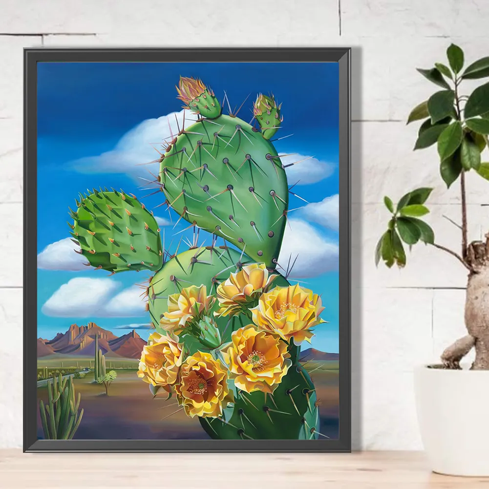 Full Round Diamond Painting 40*50cm - Cactus Flower