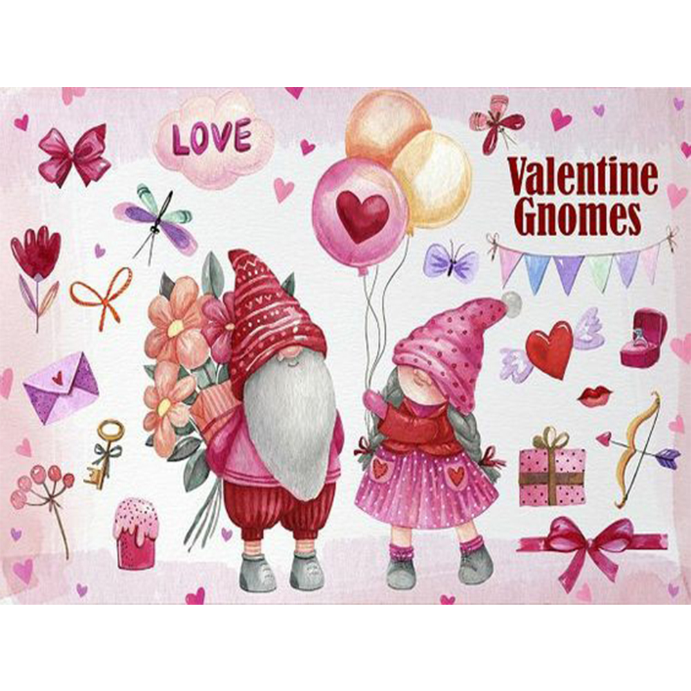 

Valentine Gnome - Round Drill Diamond Painting - 40*30CM, 501 Original