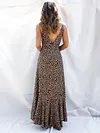 Sexy Leopard And Falbala Condole Belt Long Dresses