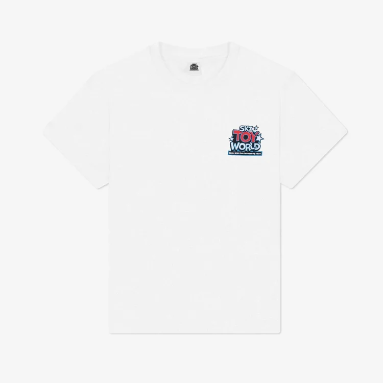 Stray Kids Fan Connecting 2024 SKZ Toy World Printed White T-shirt