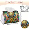 (24cm)Diamond Art Tissue Box Cover DIY PU Desktop(Flowers and Butterflies)