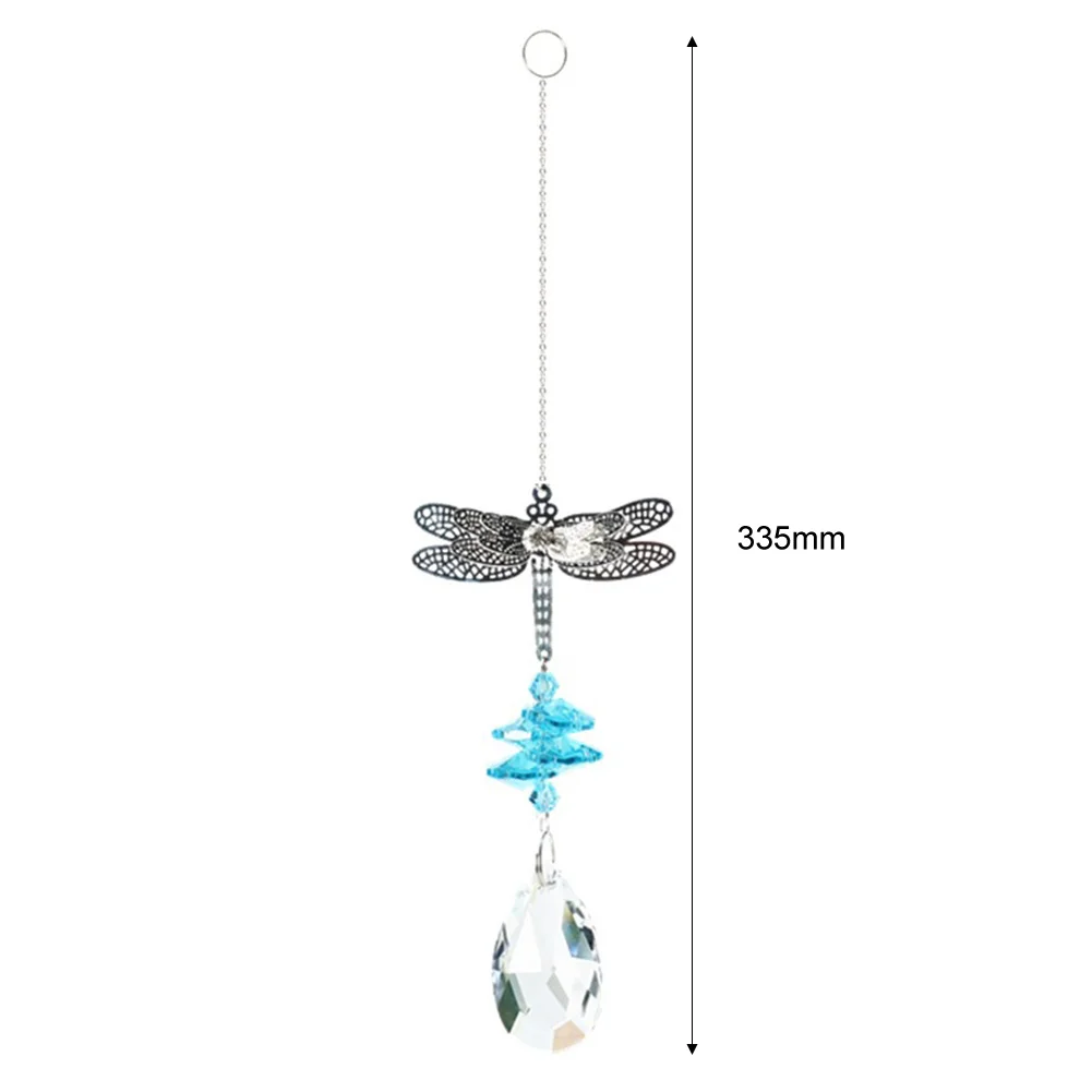 Dragonfly Window Hanging Crystal Garland Suncatcher Pendant (Light Blue)