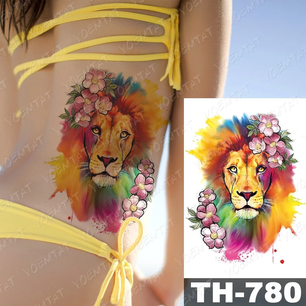 Waterproof Temporary Tattoo Stickers Scorpion Blood Rose Peony Flower Flash Tatoo Woman Body Art Fake Water transfer Tattoo Men