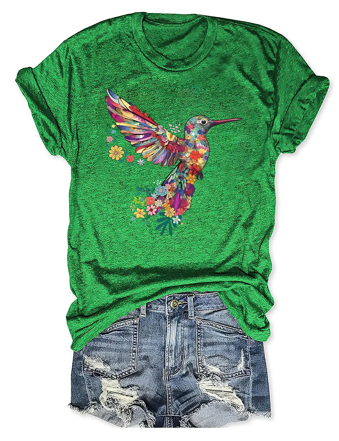 Floral Hummingbird Lover T-shirt