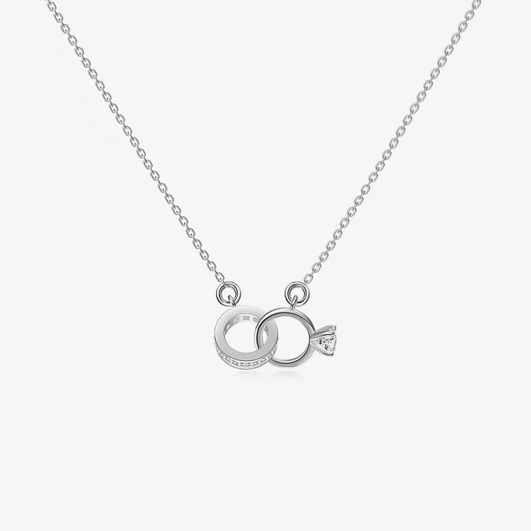 For Love - Husband & Wife Interlocking Diamond Necklace