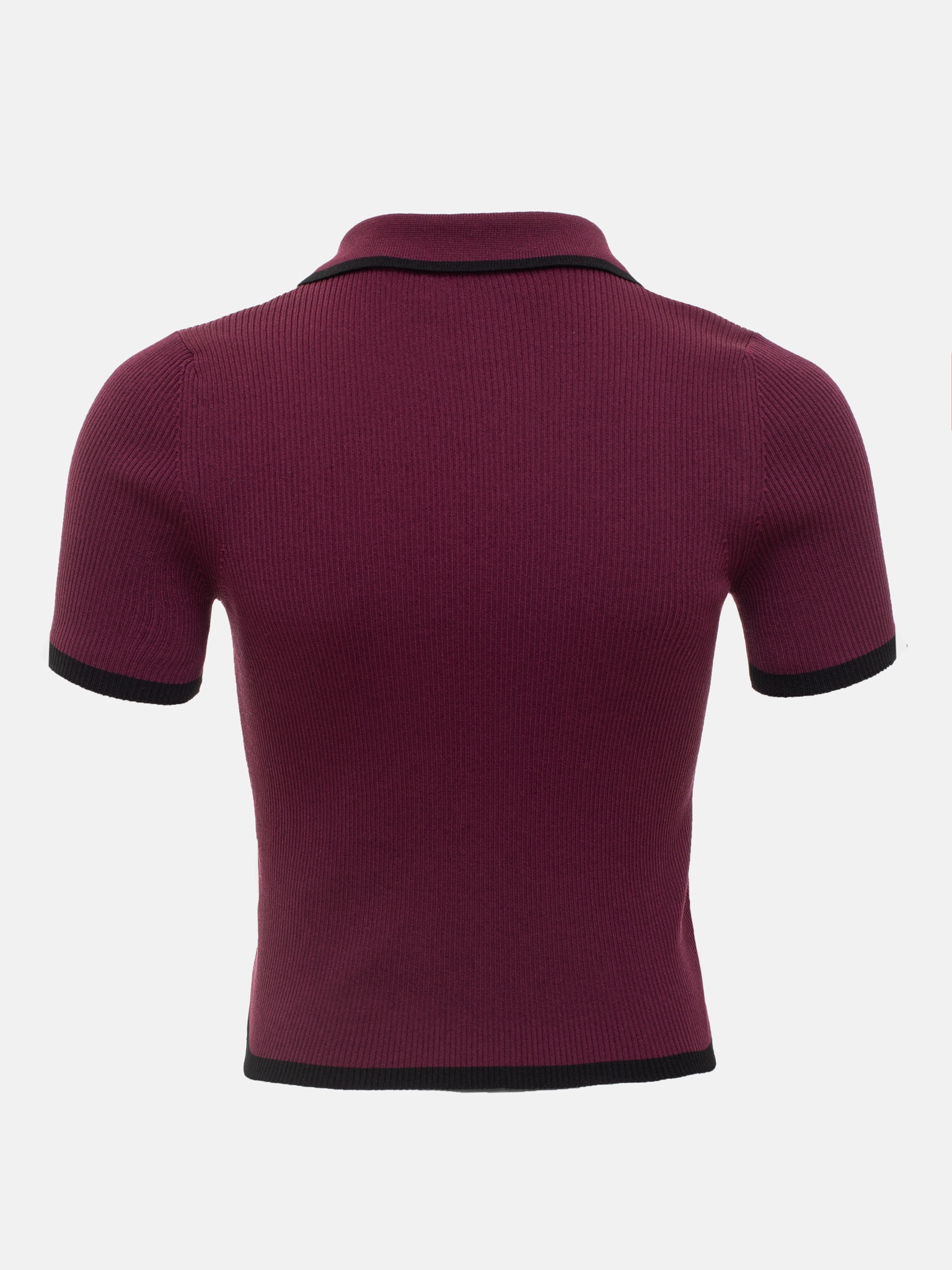 Ootddress Knit Sweater Pullover Women Short Sleeve Patchwork Slim Lapel Elegant Contrast Knitwear Top Female Skinny Ribbed Pullover