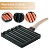 5 Grids Sausage Pan Hot Dog Maker Hot Dog Mold Pan for Outdoor Kitchen Breakfast