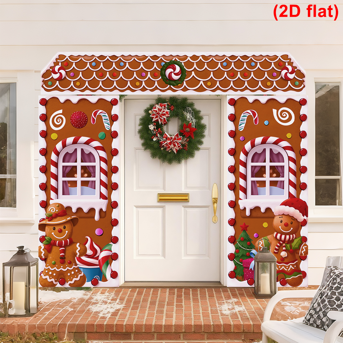 Tegooe 3-Piece Gingerbread House Christmas Door Banner Set