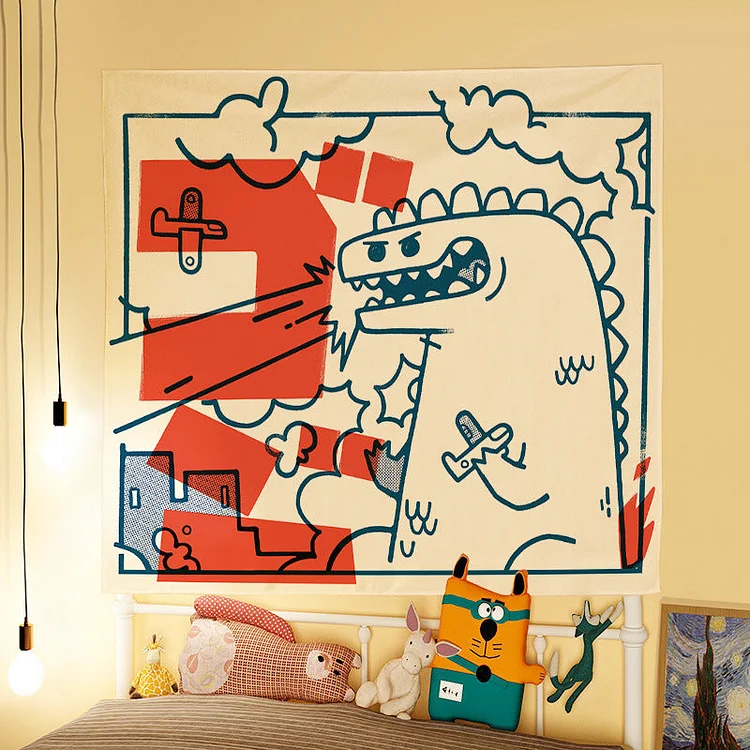 Cute Cartoon Dinosaur Tapestry