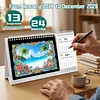 2027-2028 Two-Year Diamond Painting Calendar Kit, 13 Exquisite Multicolor Butterfly And Floral Illustrations, Large Size Desk Calendar, Mosaic Art Coil-Bound Desktop Planner