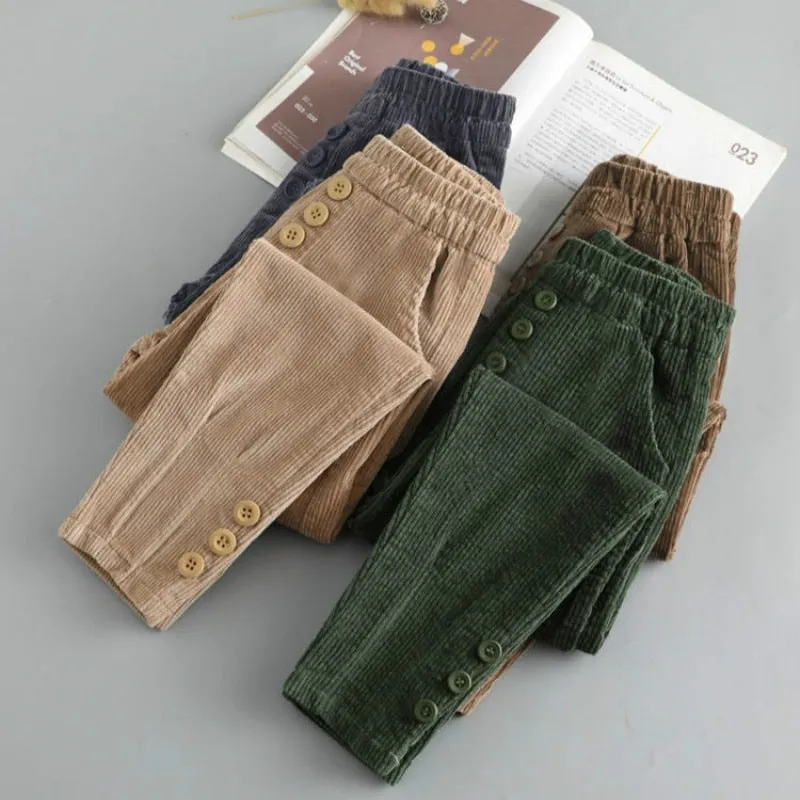 Pants Women Solid Harem Button New Arrival Corduroy Fashionable Ulzzang BF Large Size 4XL Beam Feet Pant Womens Casual Hot Daily
