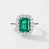 Lab-Grown Emerald Halo Ring