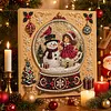 (20x20cm)mas Snow Globe DIY Pearl Painting Art With Inner Wooden Framed Kit