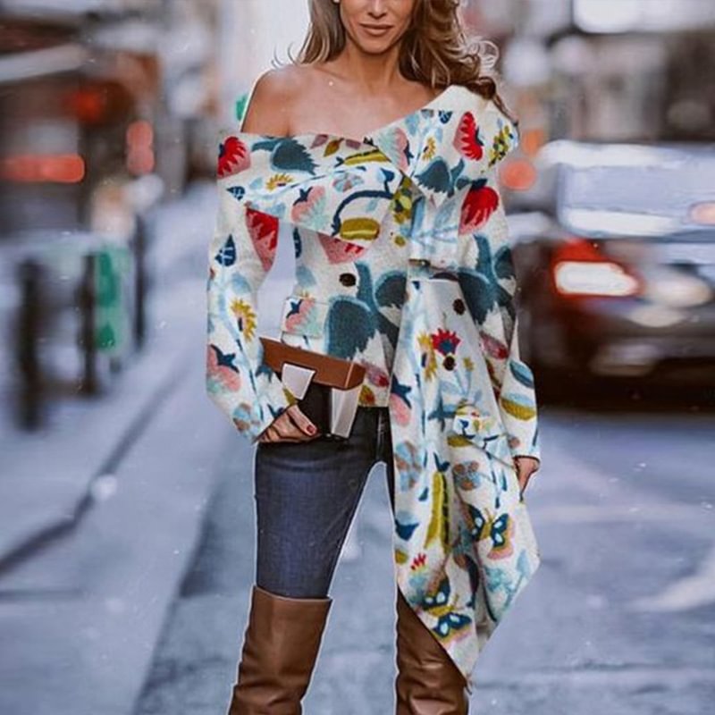 Fall Women's Clothing Fashion Irregular Plaid Shirt Top