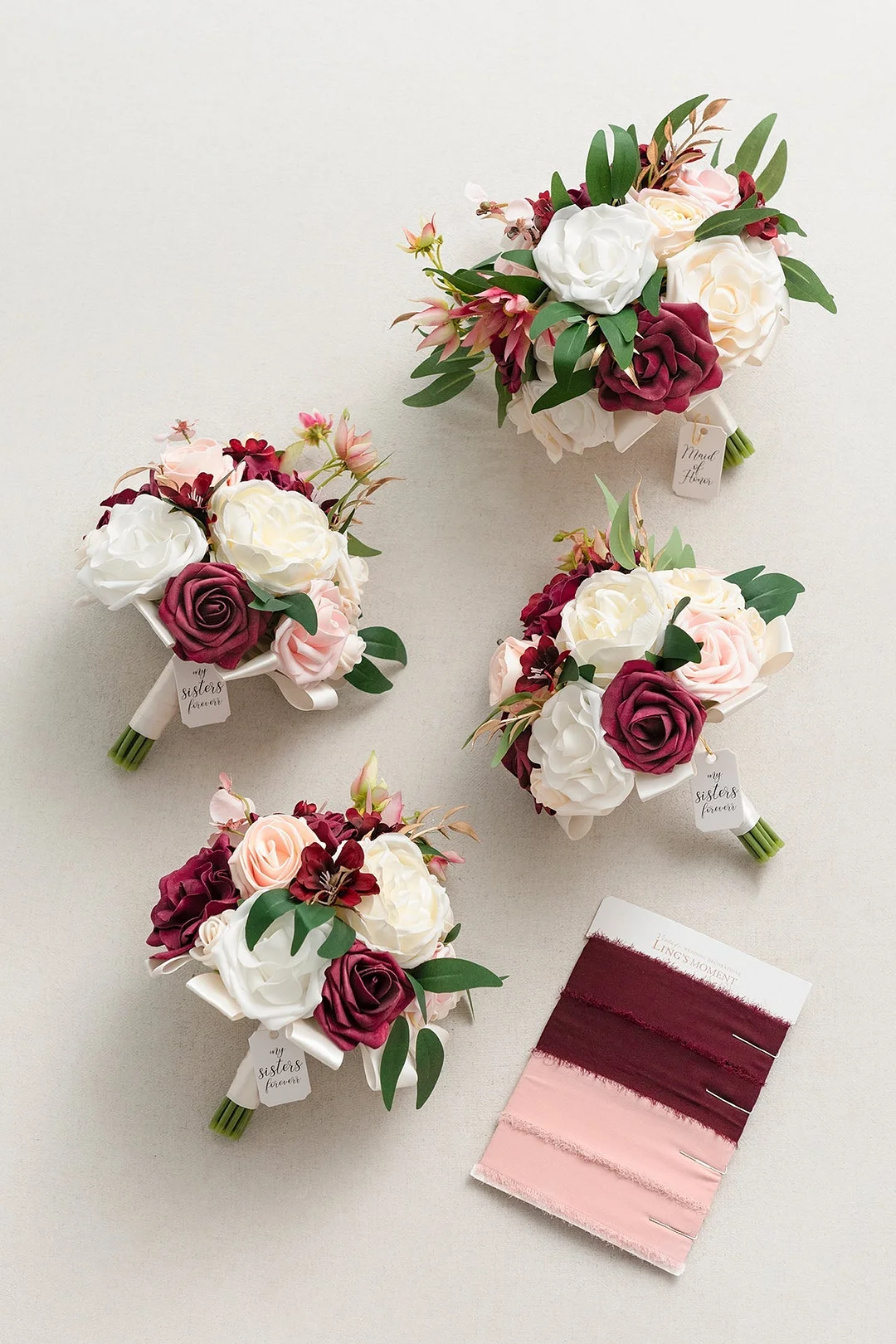 Maid of Honor & Bridesmaid Bouquets in Marsala