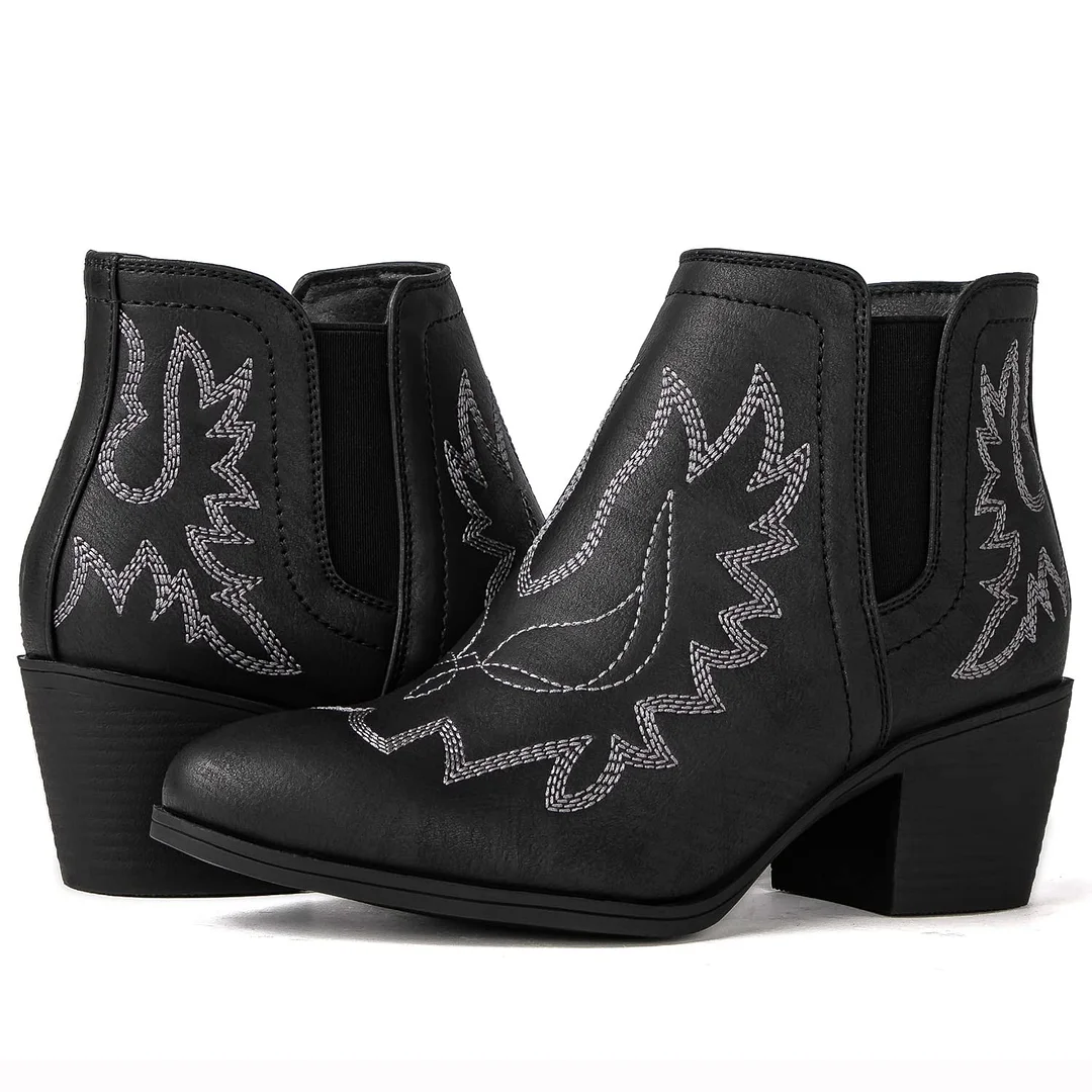 Women's Pull On Ankle Boots The Western Cowboy Cowgirl Boots
