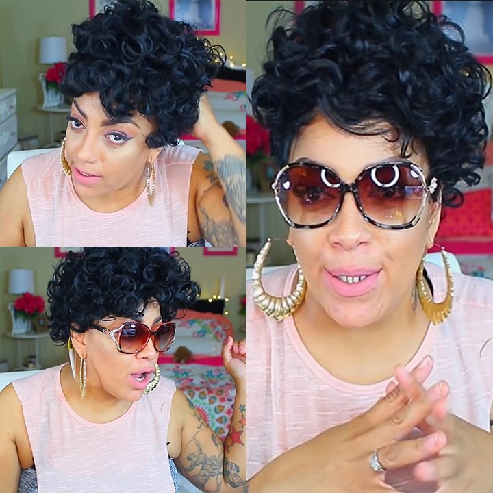 slick back curly wig