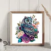 Flowers And Animals Couple Blue Jay-Full Embroidery 3 Strands 11CT Stamped Cross Stitch-40*40CM