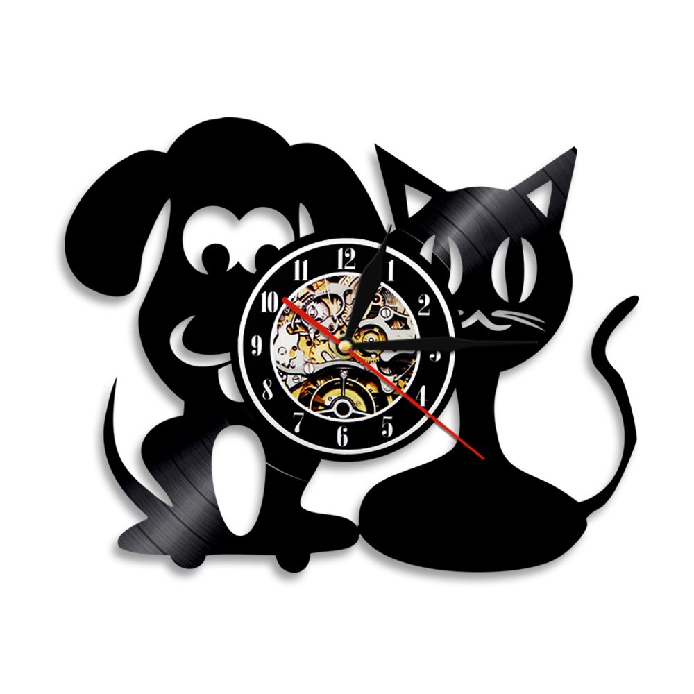 

Cat And Dog Veterinary Clinic Reco - Vinyl Record Wall Clock - Without LED, 501 Original