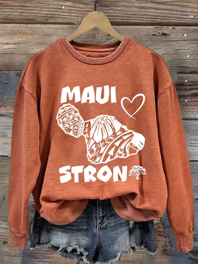 Women's Maui Strong Print Casual Sweatshirt