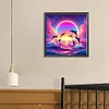 Dauphin sautant sur la mer drill ronde peinture diamant-40*40cm