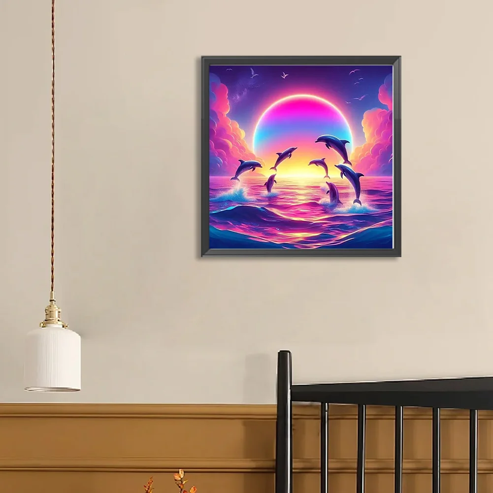 Diamond Painting - Full Round Drill - Ocean Dolphin(Canvas|40*40cm)