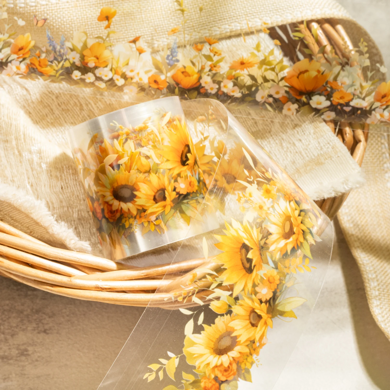 저널세이 45mm*200cm 트와일라이트 플라워 섀도 시리즈 빈티지 식물 조경 PET 테이프