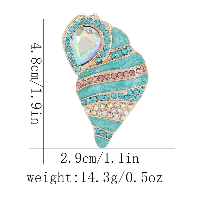 Marine Style IG Style Pin Tortoise Peacock Starfish Alloy Plating Inlay Rhinestones Unisex Brooches