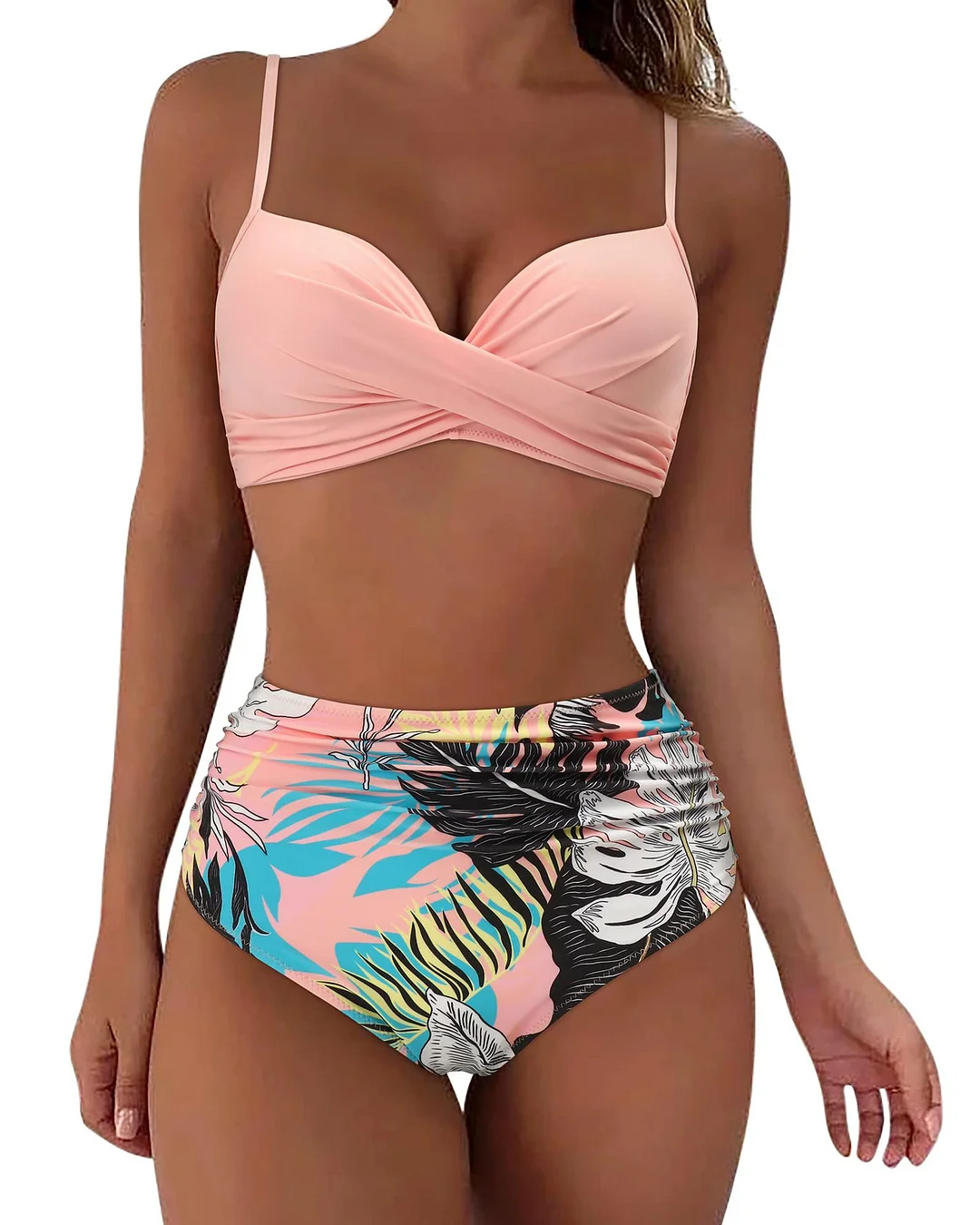 Wongn Wongn New Split High Waist Sexy Swimsuit Lady Small Chest Gathered Bikini Women