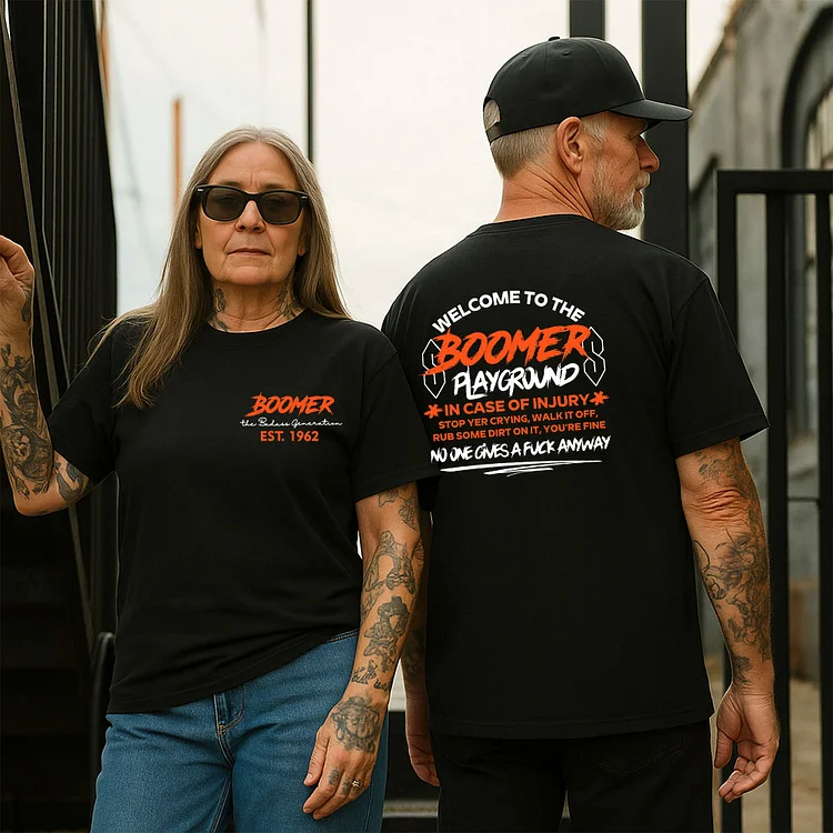 Welcome To BOOMER Playground T-shirt, Unisex Hoodie, Custom Year Of Birth Sweatshirt, No One  Gives A Fuck Anyway T-shirt