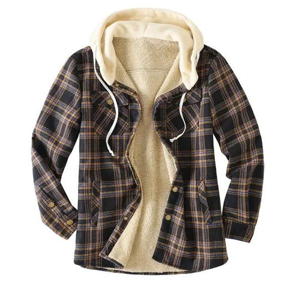 Men's Hooded Flannel Shirt Jacket