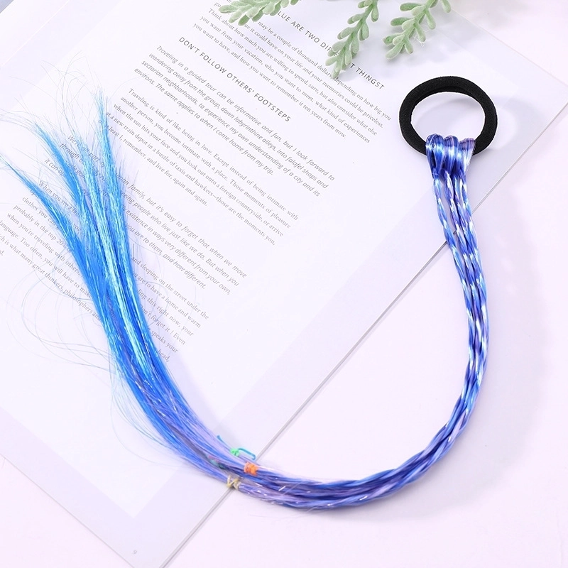Fashion Children’s Colored Hair Rope Colorful Gradient Wig Twist Braid Rubber Band Hair Tie