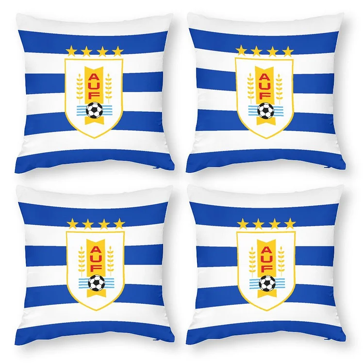 Uruguay Set Décoratif De Taie D'oreiller 4 Housses De Coussin Housse